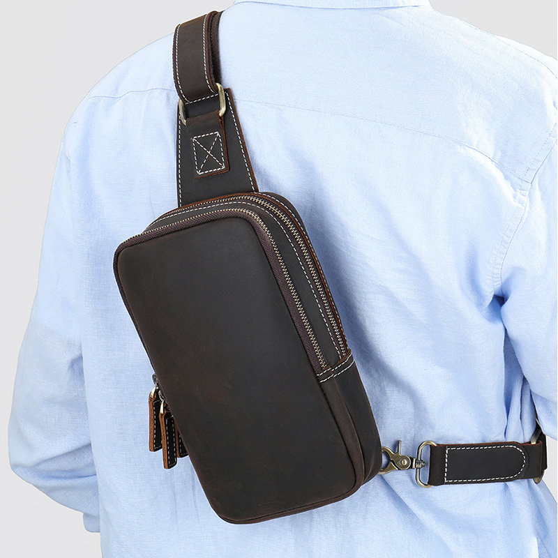 Genuine Leather Men's Chest Ba - огляд і ціна Tablet Shoulder Bag